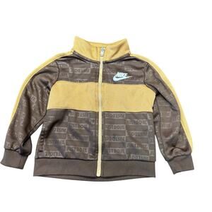 Nike Track Jacket 9-12 months Baby Brown Texture Club Colorblock Full Zip